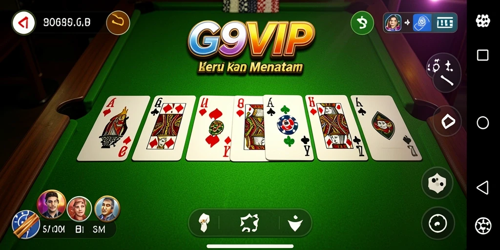 Tampilan gameplay seru di G9VIP saat bermain Domino.