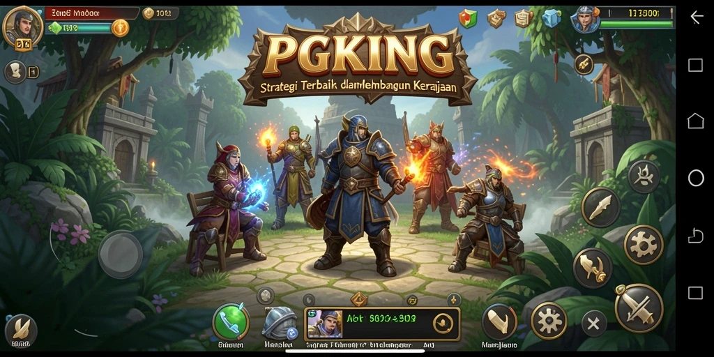 Tangkapan layar utama PGKING menampilkan pertarungan strategis yang mendebarkan.