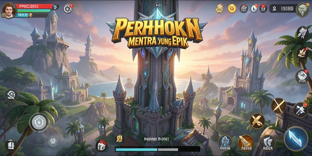 Screenshot PPHOKI menampilkan aksi menara mempertahankan wilayah dari serangan musuh.