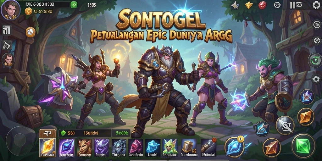 Tampilan epik pertempuran dalam SONTOGEL di dunia fantasi.